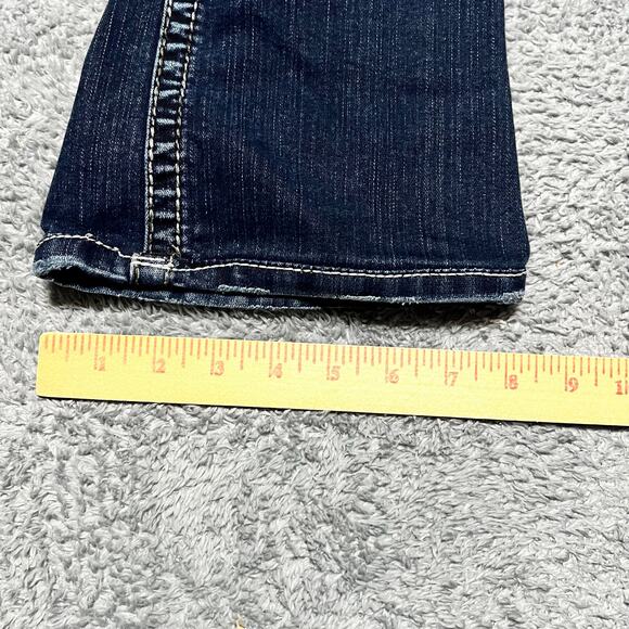 Silver Jeans Womens 28 (28x27.5) Suki Boot Western Thick Stitch Blue Denim - Picture 7 of 10